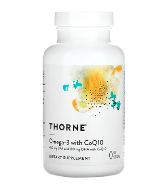 Thorne Research Omega-3 with CoQ10 (Омега-3 с коэнзимом Q-10), 90 капс. THR-61603 фото