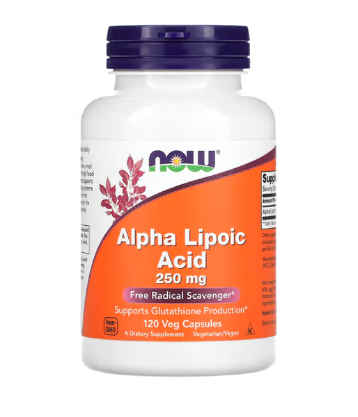 Now Foods ALPHA LIPOIC ACID (Альфа-липоевая кислота) 250 мг, 120 вег.капс NOW-03043 фото