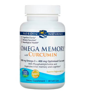 Nordic Naturals Omega Memory with Curcumin (Омега з куркуміном для пам'яті ) 1000 мг, 60 капс. NOR-01878 фото