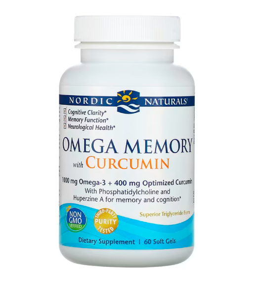 Nordic Naturals Omega Memory with Curcumin (Омега с куркумином для памяти) 1000 мг, 60 капс. NOR-01878 фото