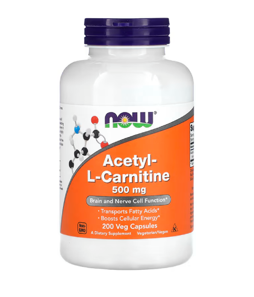 Now Foods ACETYL L-CARNITINE (Ацетил Л-карнитин) 500 мг, 200 вег.капс NOW-00084 фото