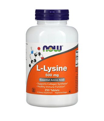 Now Foods LYSINE (L-лізин) 500 мг 250 таб NOW-00102 фото