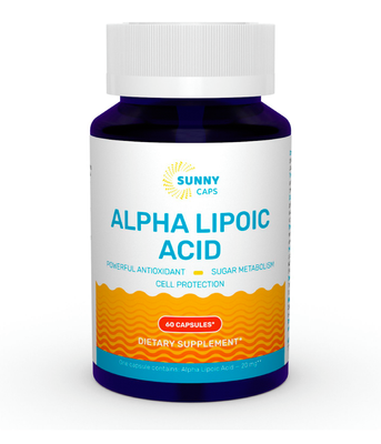 Sunny Caps Alpha-Lipoic Acid Powerfull (Альфа-ліпоєва кислота), 60 капс. SUN-530678 фото