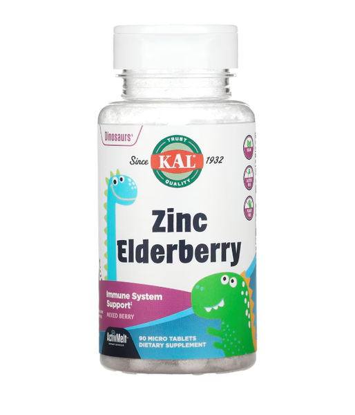 KAL Zinc Elderberry ActivMelt, ягідне асорті, 90 жув.таб CAL-55223 фото