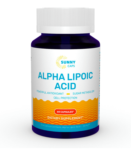 Sunny Caps Alpha-Lipoic Acid Powerfull (Альфа-липоевая кислота), 60 капс. SUN-530678 фото