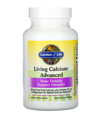 Garden of Life Living Calcium Advanced (Мультивітаміни для здоров'я кісток зі збагаченим кальцієм), 120 таб. GOL-11263 фото