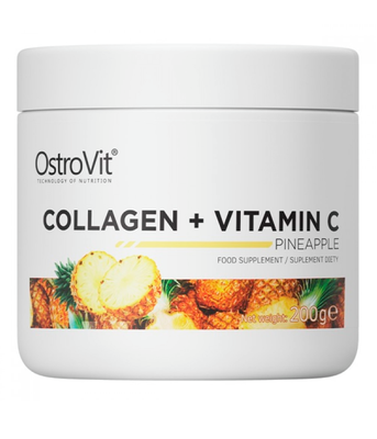 OstroVit Collagen + Vitamin C (Колаген та Вітамін С) ананасовий смак, 200 г Ostrovit-44 фото