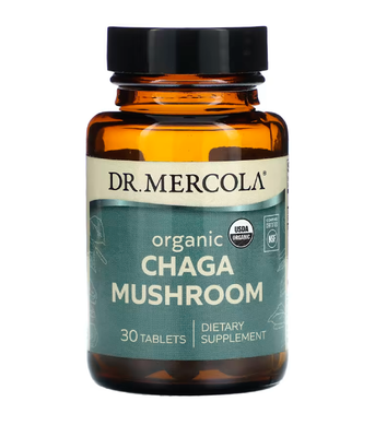 Dr. Mercola Organic Chaga Mushroom (Гриб Чага), 30 таб. MCL-03263 фото