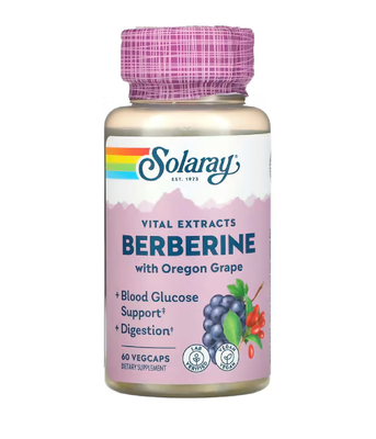 Solaray Berberine Root Extract Advanced Formula (екстракт кореня берберину, розширена формула), 60 вег.капс SOR-20677 фото