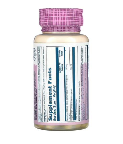 Solaray Berberine Root Extract Advanced Formula (екстракт кореня берберину, розширена формула), 60 вег.капс SOR-20677 фото