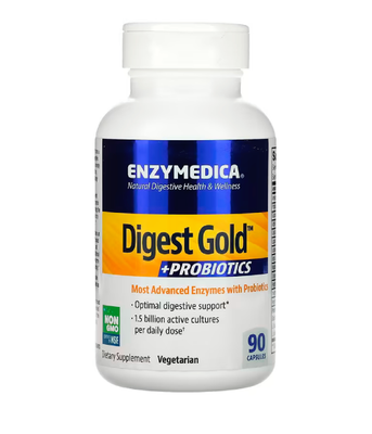 Enzymedica Digest Gold + Probiotics (Ензими суміш плюс пробіотики), 90 капс. ENZ-29090 фото