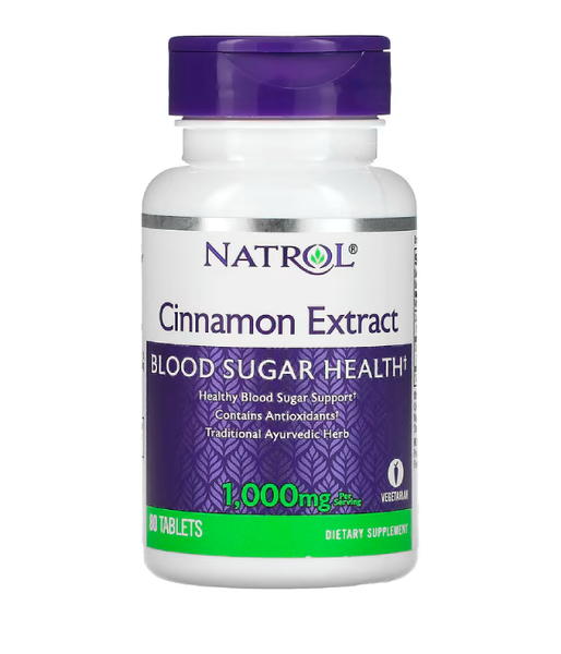 Natrol Cinnamon Extract (Екстракт кориці) 1000 мг, 80 таб. NTL-04458 фото