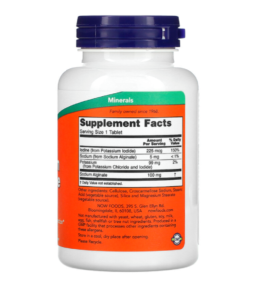 Now Foods Potassium Plus Iodine (Йодид калия) 180 таб NOW-01452 фото