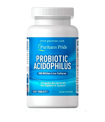 Puritan's Pride Probiotic Acidophilus (Пробиотик ацидофилус), 100 таб. PTP-12610 фото