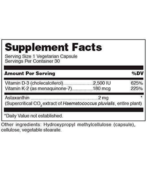 Douglas Laboratories K2-D3 With Astaxanthin (Вітаміни К2 Д3 з астаксантіном), 30 капс. DOU-04063 фото