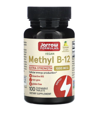 Jarrow Formulas Methyl B-12 (Вітамін В) 1000 мкг лимонний смак, 100 льод. JRW-18001 фото