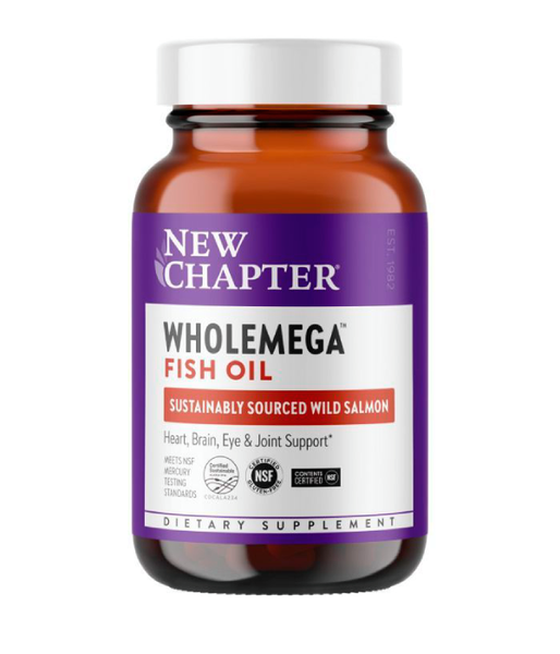 New Chapter Wholemega Extra Virgin Wild Alaskan Salmon Whole Fish Oil (Жир аляскинского лосося) 1000 мг, 30 капс. NCR-05001 фото