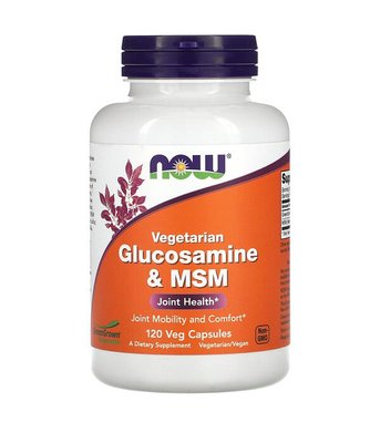 Now Foods VEG Glucosamine & MSM (Глюкозамин и MSM) 500/500, 120 вег.капс NOW-03130 фото