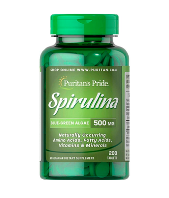 Puritan's Pride Spirulina 500 mg, 200 таб. PTP-13283 фото