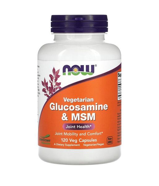 Now Foods VEG Glucosamine & MSM (Глюкозамін та MSM) 500/500, 120 вег.капс NOW-03130 фото