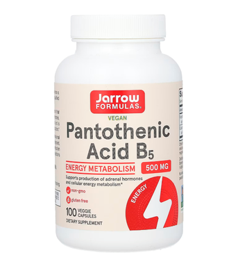 Jarrow Formulas Pantothenic Acid B5 (Пантотенова кислота) 500 мг, 100 вег.капс. JRW-18010 фото