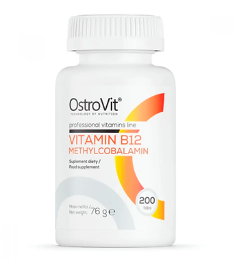 OstroVit Vitamin B12 Methylcobalamin (Вітамін В 12 Метилкобаламін), 200 таб. Ostrovit-100 фото