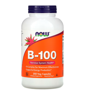 Now Foods Vitamin B-100 (Комплекс В-100 для нервной системы), 250 вег.капс NOW-00438 фото