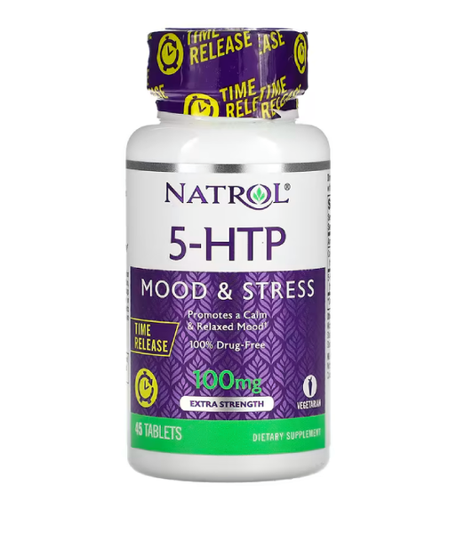 Natrol 5-HTP Time Release Extra Strength (5-HTP 5-гідрокситриптофан) 100 мг, 45 таб. NTL-05228 фото