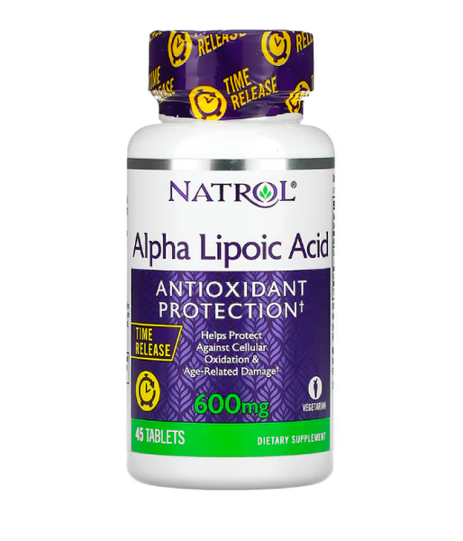 Natrol Alpha Lipoic Acid Time Release(Альфа-ліпоєва кислота, уповільнене вивільнення) 600 мг, 45 таб. NTL-05229 фото