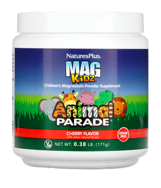 Nature's Plus Animal Parade Mag Kidz Children's Magnesium (Магній для дітей) вишневий смак,  171 г NAP-29943 фото