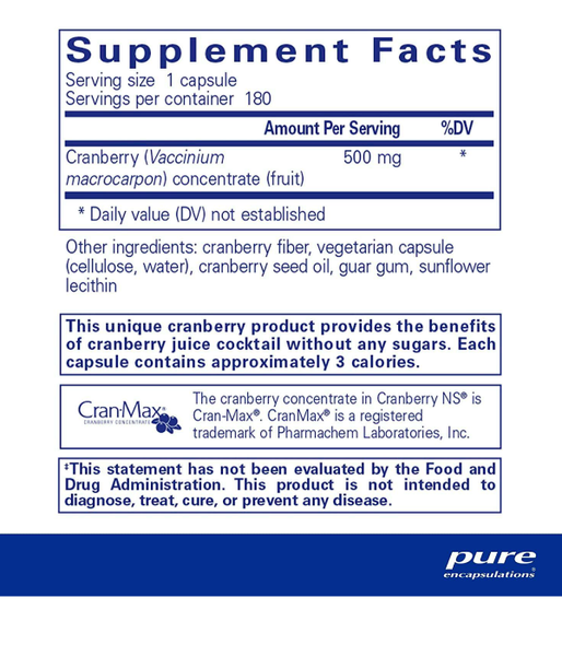 Pure Encapsulations Cranberry NS (Клюква), 180 капс. PE-00086 фото