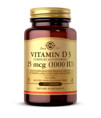 Solgar Vitamin D3 (холекальциферол) 1000 IU, 180 таб. SOL-03311 фото