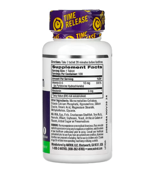 Natrol Melatonin Time Release (Мелатонін) 3 мг, 100 таб. NTL-00458 фото