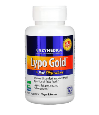 Enzymedica Lypo Gold For Fat Digestion (Ферменти для переварювання жирів), 120 капс. ENZ-98131 фото