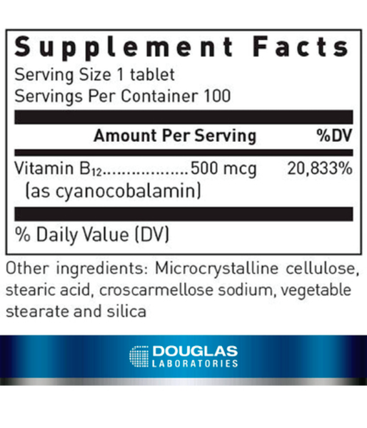 Douglas Laboratories Vitamin B-12 500 мкг, 100 таб DOU-01829 фото