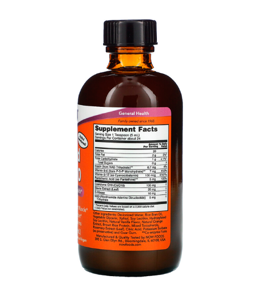 Now Foods Liquid CoQ10 Orange Flavor (Коэнзим Q10), 118 мл NOW-03186 фото