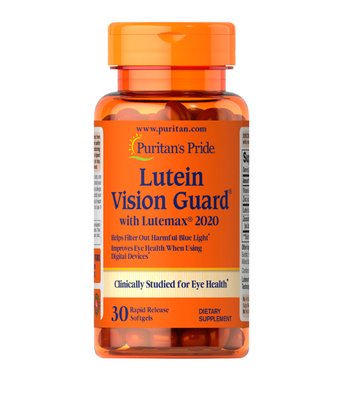 Puritan's Pride Lutein Blue Light Vision Guard with Lutemax 2020 with Zinc (Лютеїн із зеаксантином та цинком), 30 капс. PTP-76392 фото