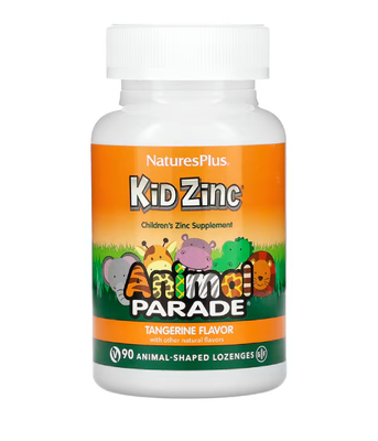 Nature's Plus Source of Life Animal Parade Kid Zinc (Цинк для детей) мандариновый вкус, 90 лед. NAP-29964 фото