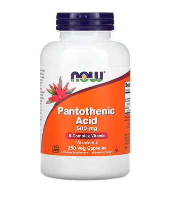 Now Foods PANTOTHENIC ACID (Пантотеновая кислота) 500 мг, 250 вег.капс NOW-00488 фото