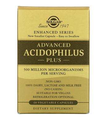 Solgar Advanced Acidophilus Plus (Пробиотики Ацидофил плюс), 60 вег. капс. SOL-00014 фото