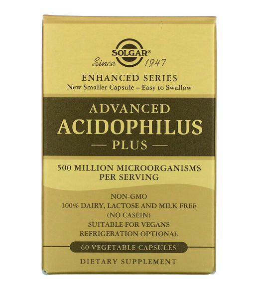 Solgar Advanced Acidophilus Plus (Пробиотики Ацидофил плюс), 60 вег. капс. SOL-00014 фото