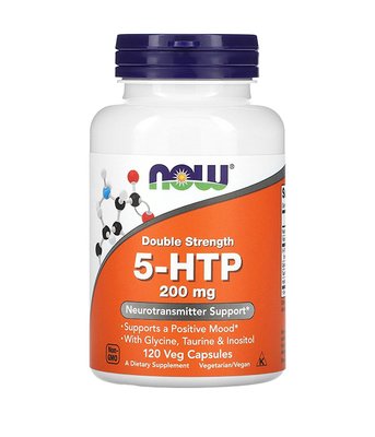 Now Foods 5-HTP (5-гідрокситриптофан) 200 мг, 120 вег.капс NOW-00111 фото