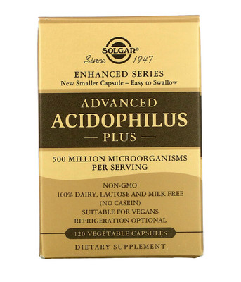 Solgar Advanced Acidophilus Plus (Пробіотики Ацидофіл плюс), 120 вег. капс. SOL-00025 фото