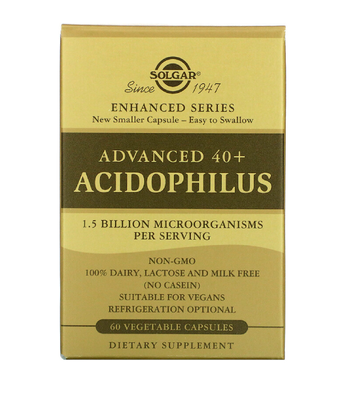 Solgar Advanced 40+ Acidophilus (Пробиотики Ацидофилус 40+), 60 вег.капс. SOL-00027 фото