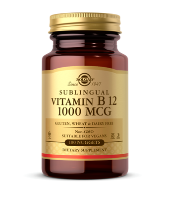 Solgar Vitamin B12 (сублінгвальний ціанокобаламін)1000 мкг, 100 таб. SOL-03229 фото