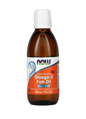 Now Foods OMEGA-3 риб'ячий жир зі смаком лимона, 200 мл NOW-01659 фото