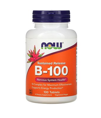 Now Foods Vitamin B-100 S.R. (замедленного высвобождения), 100 таб NOW-00439 фото