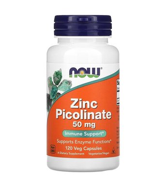 Now Foods ZINC PICOLINATE (Піколінат цинку) 50 мг, 120 вег. капс NOW-01552 фото