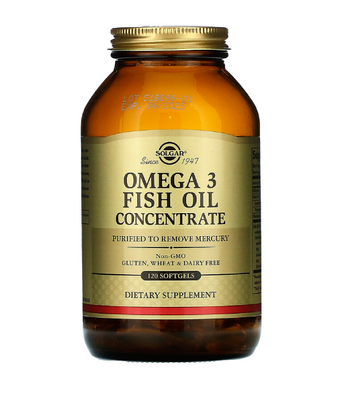 Solgar Omega-3 Fish Oil Concentrate (концентрат риб'ячого жиру), 120 капс. SOL-01788 фото