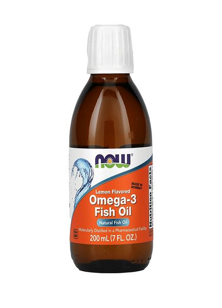 Now Foods OMEGA-3 рыбий жир со вкусом лимона, 200 мл NOW-01659 фото